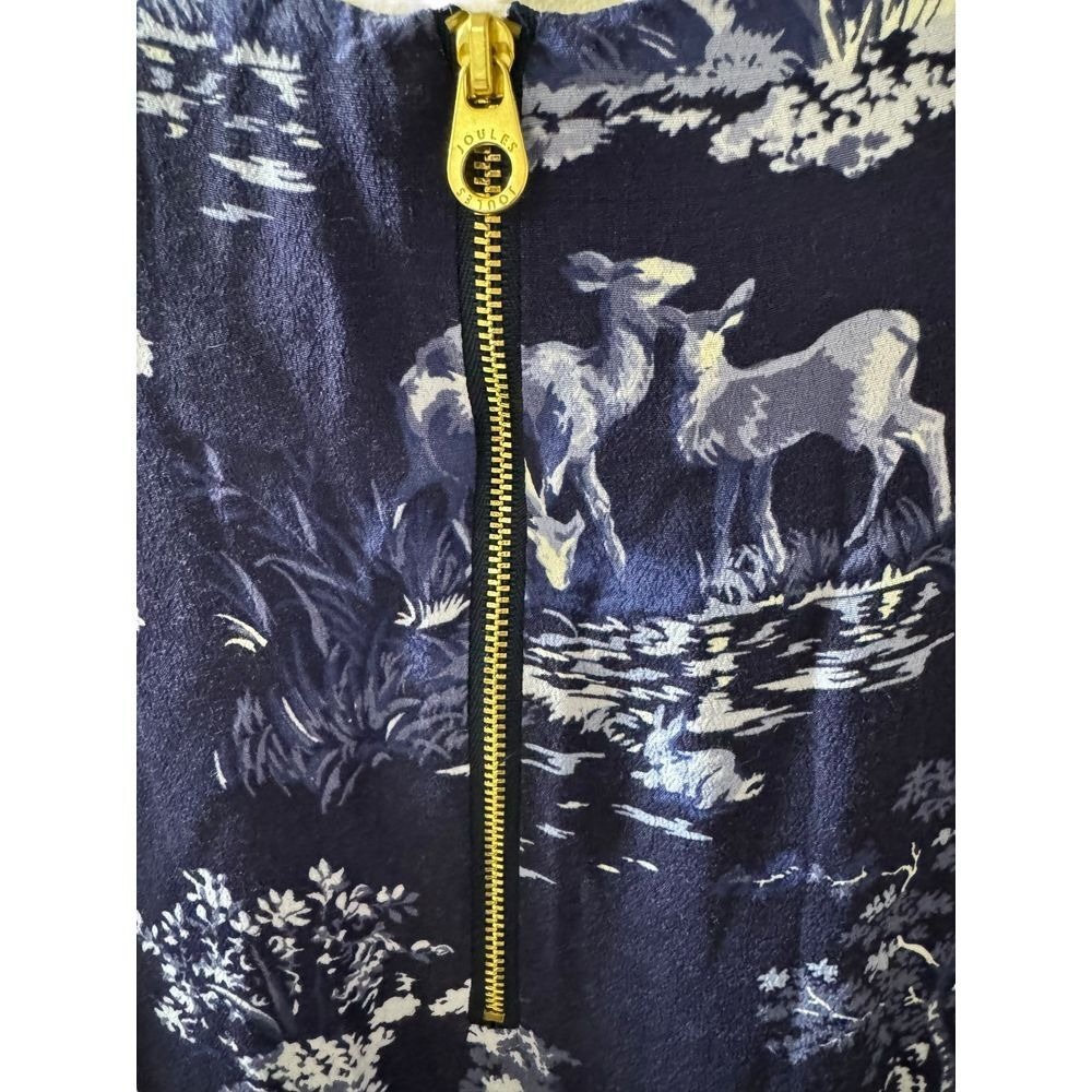 Joules Dress Size‎ 6 Deer Rabbit Print Chiffon Woodland Forest Fully Lined Shift - Picture 4 of 9